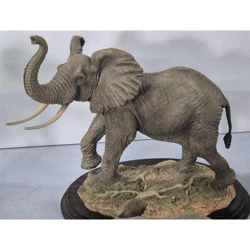 354 - Four good quality Country Artists, Elephant themed figurines, all on wooden plinths (4)