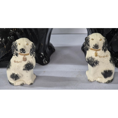 355 - Two pairs of old-antique Staffordshire dogs