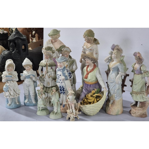 362 - Large quantity of unmarked Victorian bisque porcelain figures (Qty)