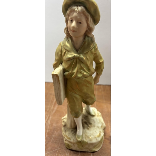 374 - Royal Dux figure of boy with book    1199 to base