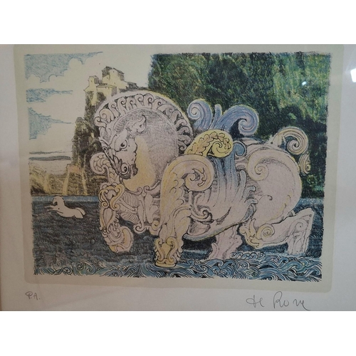 404 - Two fine quality Italian artist proof Lithographic prints, both indistinctly signed in pencil by the... 