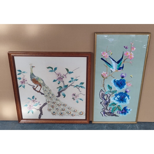 113 - Two good quality embroideries, both framed and glazed (2)