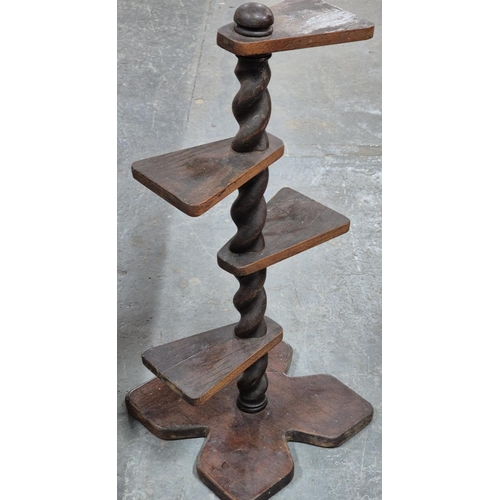 430 - Mid 20thC wooden barley twist plant stand