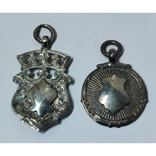 11A - J.W., Birmingham, 1918 hallmarked Silver blank plate fob and a T. J. Skelton, Chester, 1948, hallmar... 