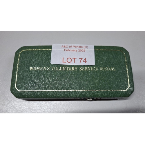 74 - Cased Woman's Voluntary Service medal