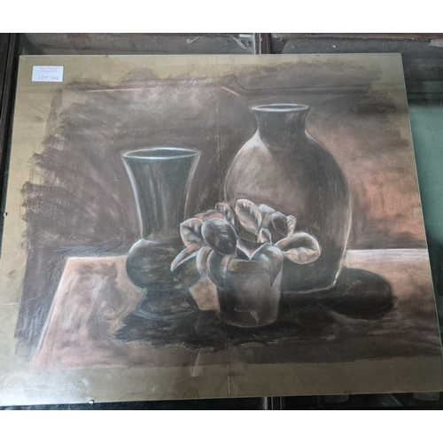 184 - 20thC charcoals and coloured pencil still-life