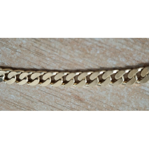 14 - 18ct yellow gold, flat linked bracelet stamped 750 with other official stamps, possibly Italy or Egy... 