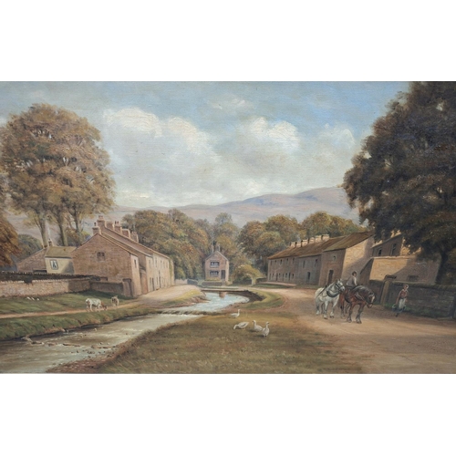 30 - Frederick Charles Cawthorne (Clitheroe 1877 – 1940) large oil on canvas 1928 painting of Pendleton, ... 