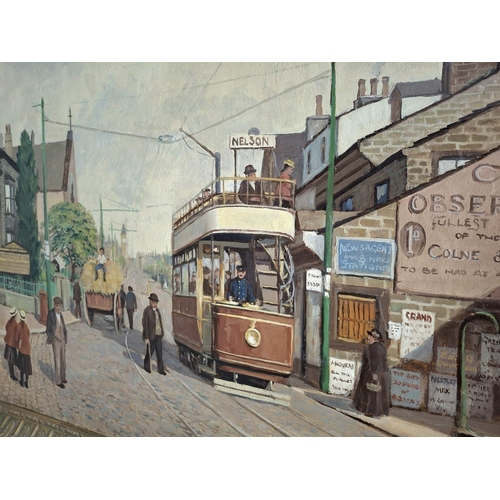 32 - R R Berry (East lancs 20thC) large oil on canvas 