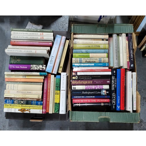 350 - Two boxes containing various mid to late 20thc Shakespeare related books (Qty)