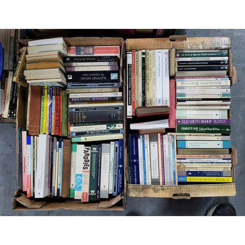 357 - Two boxes containing various mid 20thc books relating to poetry and literature (Qty)