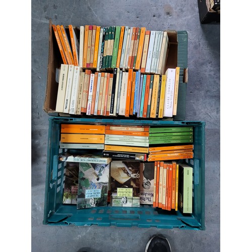 363 - Two boxes of various Penguin books, mostly novels (Qty)