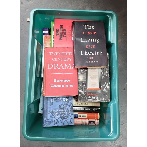 373 - Box full of mid/later 20thC theatre and drama related books, mainly hardback with dust covers (Qty)