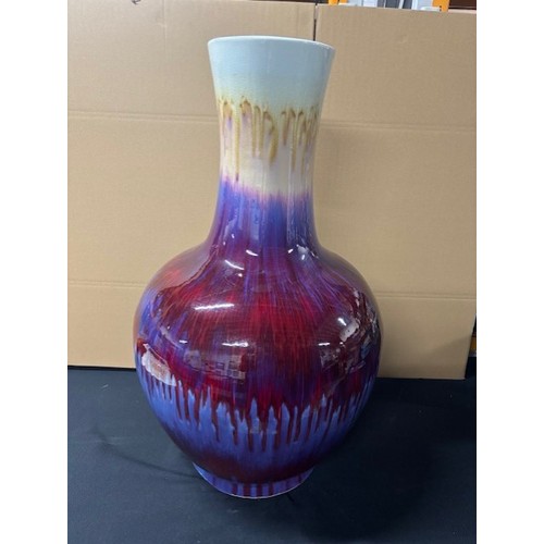 282 - Very Large and heavy vase with multi colours, flambe style, unsure on maker 

86cm x 60cm