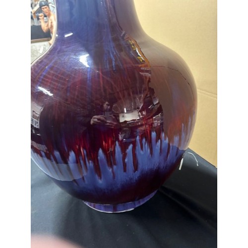 282 - Very Large and heavy vase with multi colours, flambe style, unsure on maker 

86cm x 60cm