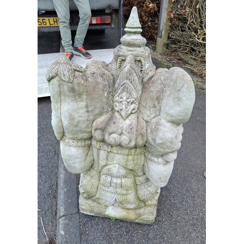 206 - Huge composite out-door/garden ornament depicting the Elephant God, Ganesha,

Approx 120cm tall and ... 