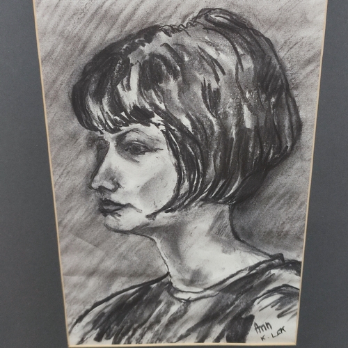 261 - Karel Lek, charcoal portrait of 