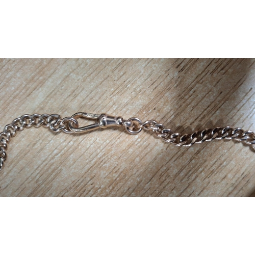 56 - Antique 9ct Rose gold chain with T-bar,

7.9 grams