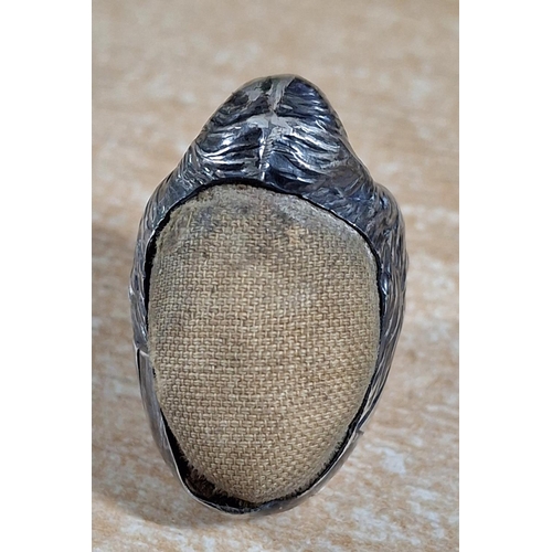 1 - Indistinctly marked Chester silver antique pin cushion in the form of a Quail bird