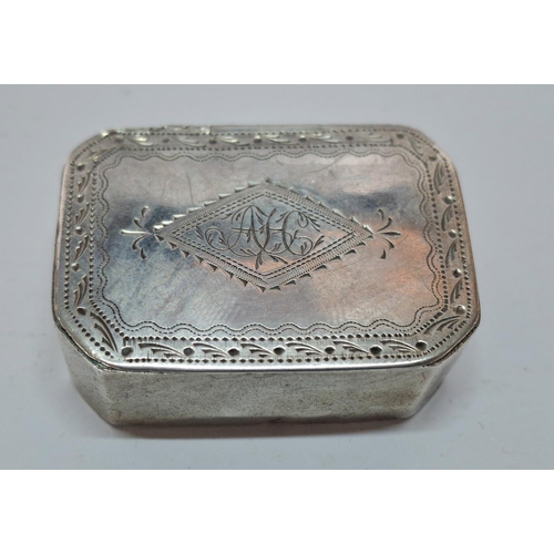 3 - Engraved Birmingham 1915 silver hallmarked pill-box together with a tiny silver spoon and two small ... 
