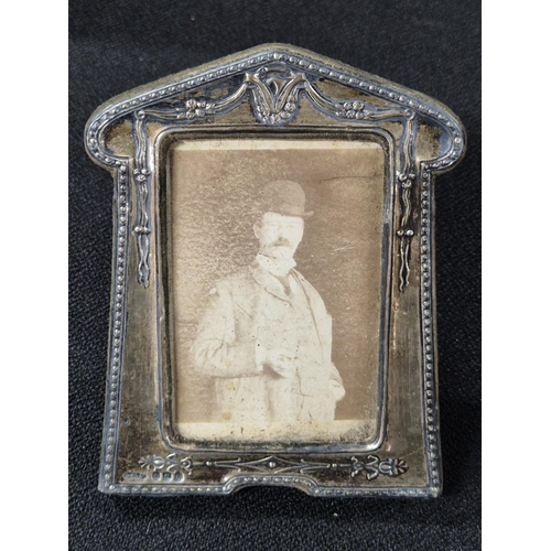 4 - Small ornate Art Nouveau style Birmingham 1912 silver fronted photo frame