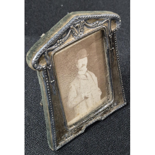 4 - Small ornate Art Nouveau style Birmingham 1912 silver fronted photo frame