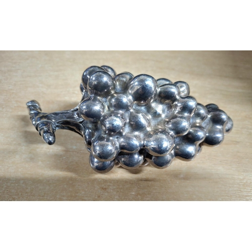 6 - Lovely quality 925 silver bunch of grapes decoration/paper weight, weighted centre,

238 grams gross... 