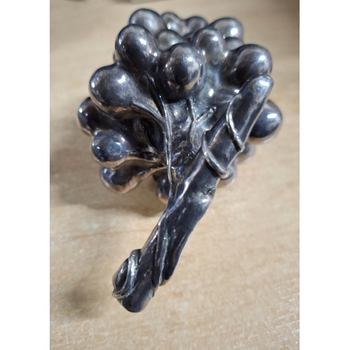 6 - Lovely quality 925 silver bunch of grapes decoration/paper weight, weighted centre,

238 grams gross... 