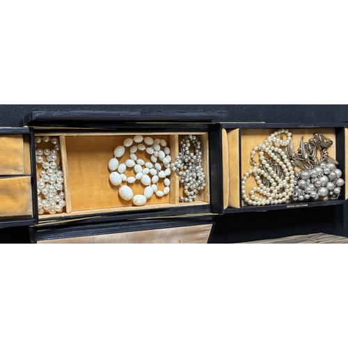 46 - Large box of costume jewellery including some jewellery boxes