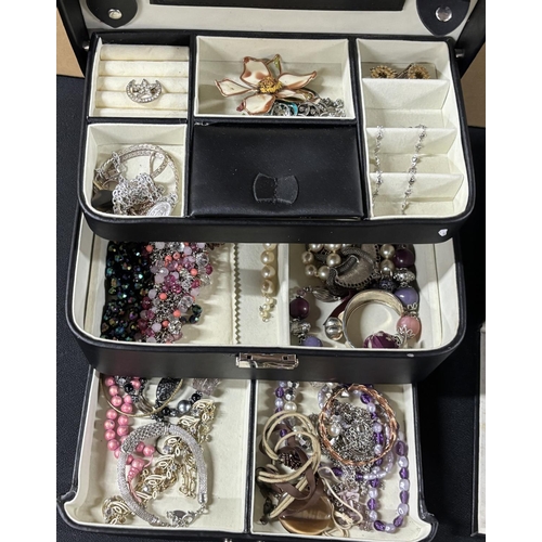 47 - 3 Costume jewellery boxes including costume jewellery