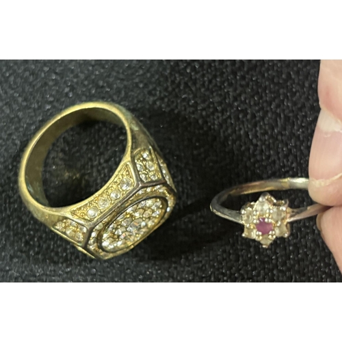 50 - 10 Rings including 1 with a Pink garnet or Ruby