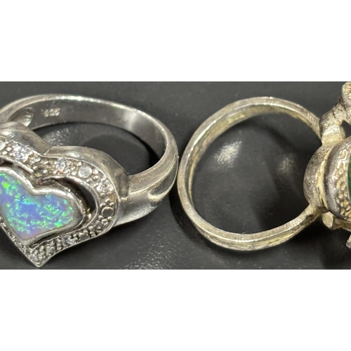 53 - 2 Silver 925 rings 1 boxed with Moonstone effect 

14.2g