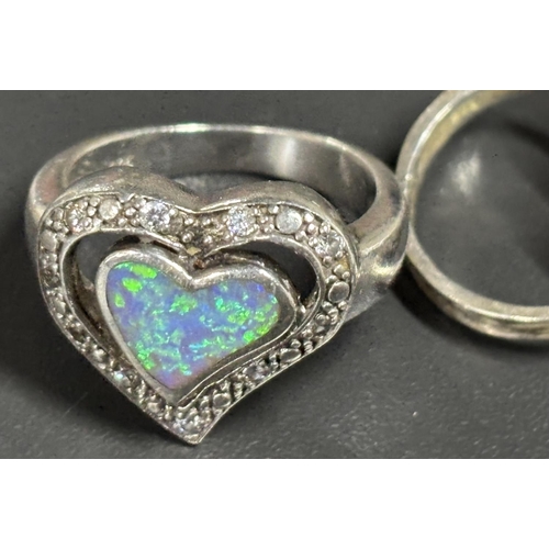 53 - 2 Silver 925 rings 1 boxed with Moonstone effect 

14.2g