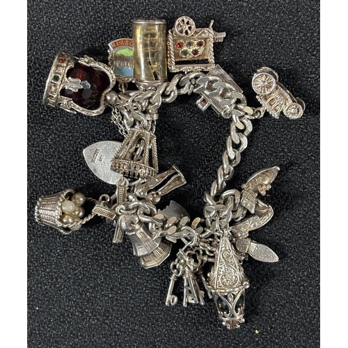 29 - Silver bracelet with some silver charms

70g gross