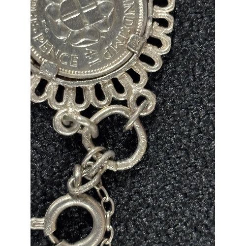 30 - Sterling Silver hallmarked made in France, Coin bracelet

26g