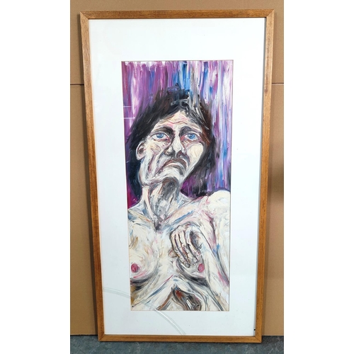 432 - Framed modern portrait of a woman, Unsigned