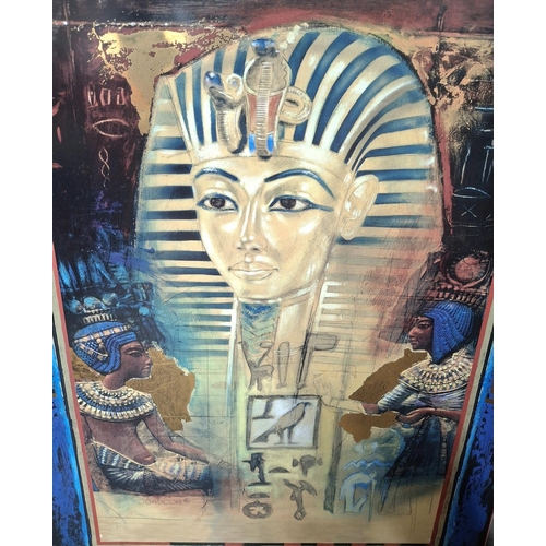 573 - Large, limited edition Tutankhamen porcelain plaque,

Approx 50 x 30cm