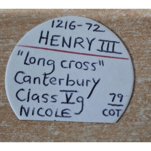 275 - HENRY III (1216-72) LONG CROSS SILVER PENNY, CANTERBURY MINT, class Vg