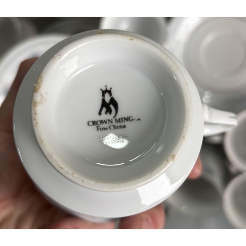 385 - 3 Boxes of ceramics and electronics including Crown Ming tea set with toaster etc