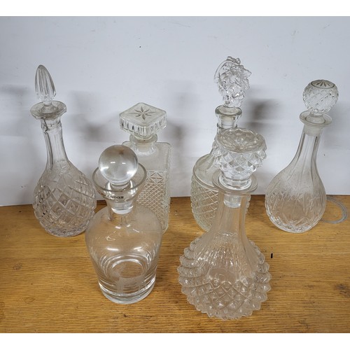 396 - Six glass decanters (6)