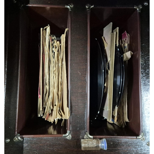 369 - Early/mid 20thC Academy cabinet record player with period records