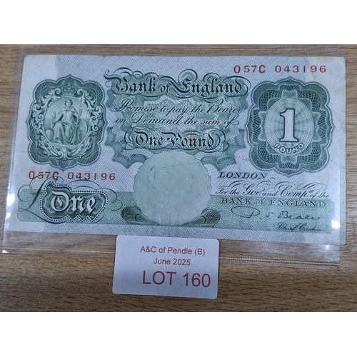 160 - Mid 20thC Bank of England £1 Beale bank note - good condition!