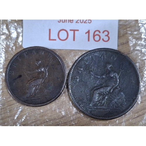 163 - Two George III copper coins - both fine condition (2)
