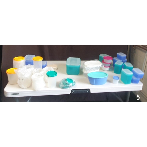 Box full of a vintage but packaged as new small Tupperware containers ...