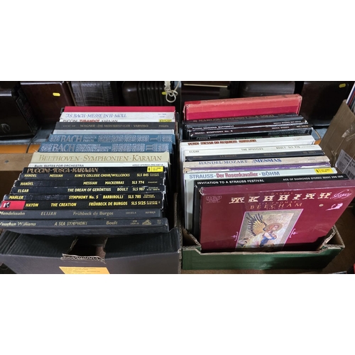 Large quantity in two boxes of various vintage boxed sets of classical ...