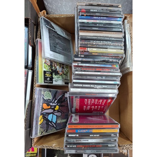 Two small boxes of various CDs to contain mixed Punk artists including ...