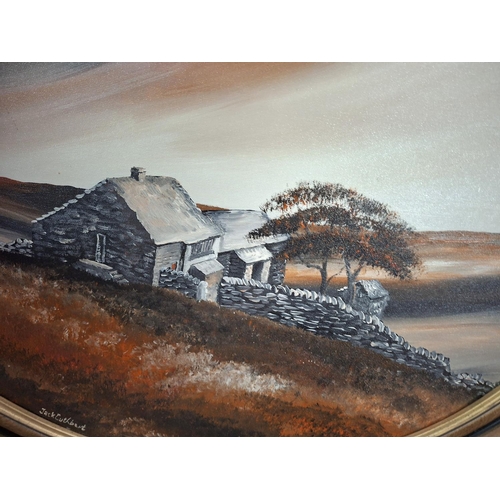 103A - Terry Withens, oval oil on board painting of 