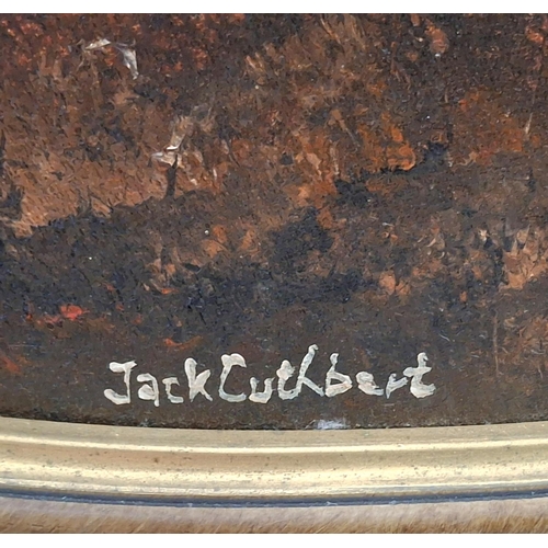 103A - Terry Withens, oval oil on board painting of 