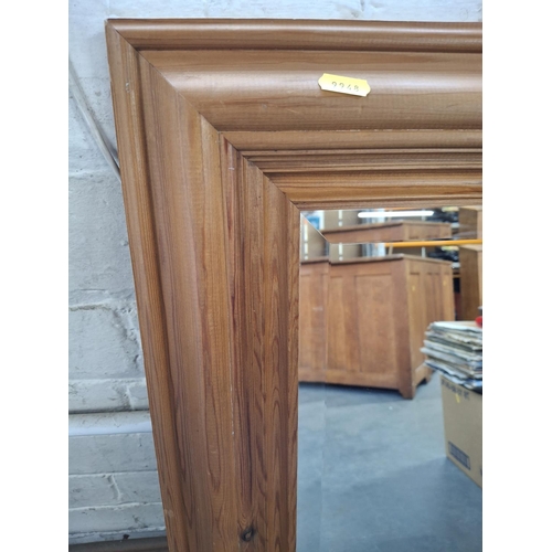 220 - Modern, wide, Pine framed, bevel edged mirror