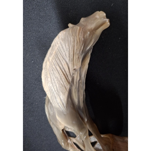 268 - Large carved horn figurine in the form of a Moose